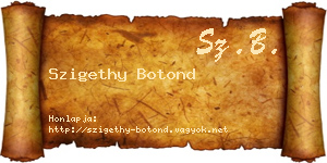 Szigethy Botond névjegykártya